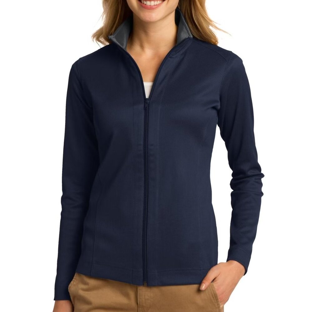 Port Authority® Women's Vertical Texture Full-Zip Jacket Navy Size M (New)